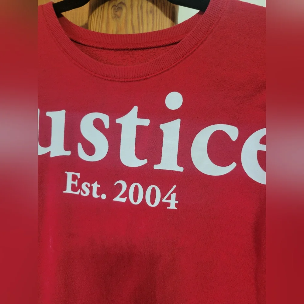 Justice Active Red Girls Boxy Sweater 10